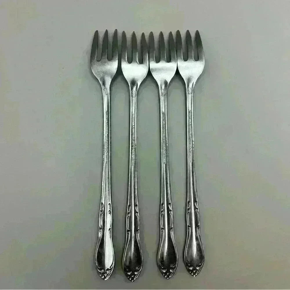 Set Of 4 Oneida Homestead Simeon & George Rogers Cocktail/Shrimp Forks Stainless